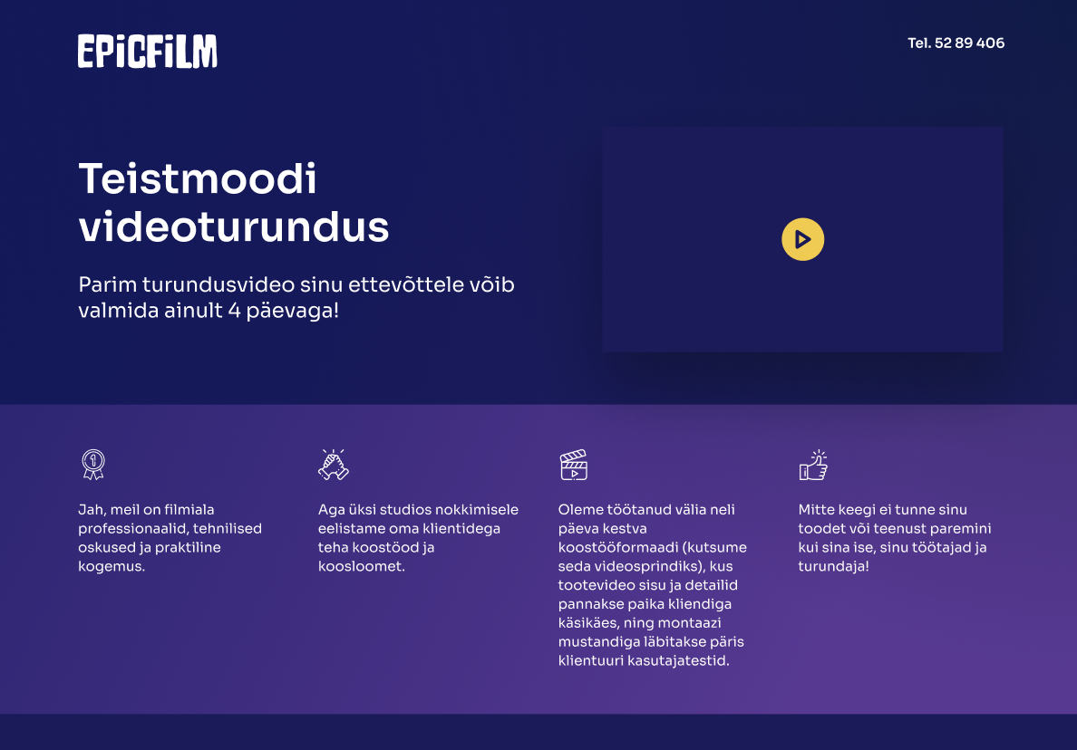 Epic Film veebileht – 2