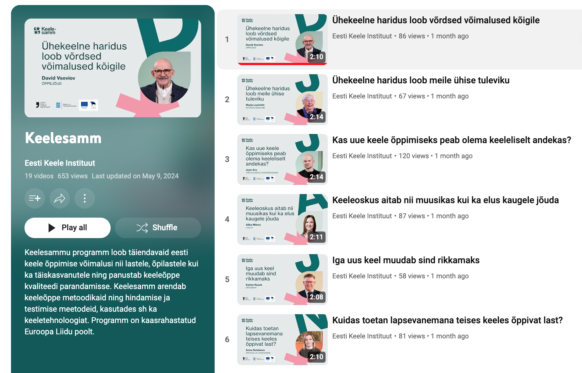 Keelesamm – EKI kampaania