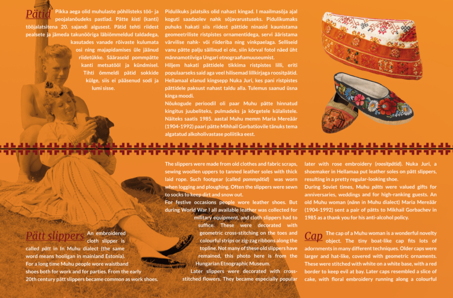 Muhu Muuseumi rahvariidenäituse stendid – 2