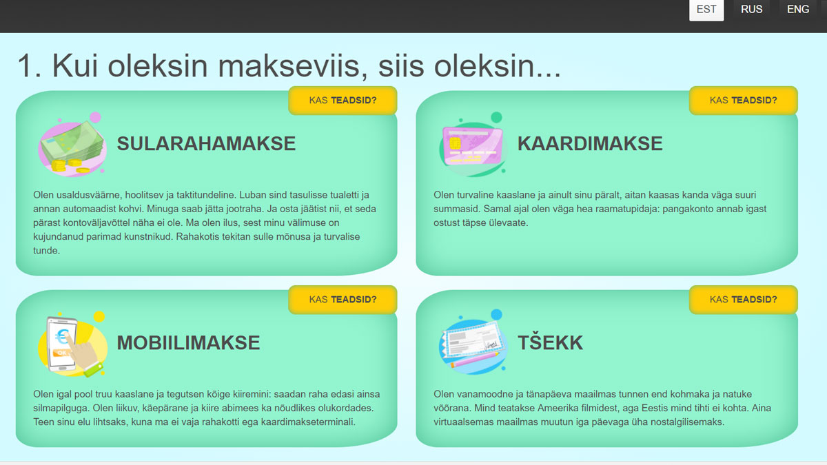 Makseviisid – 1